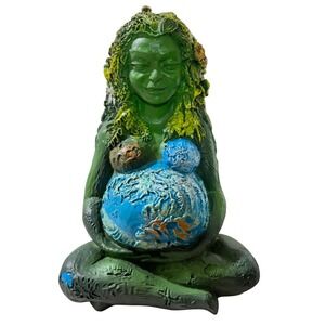 Green Goddess Mother Earth Statue‎ - Gaia Altar Decor, Deity, Nature , Fertility